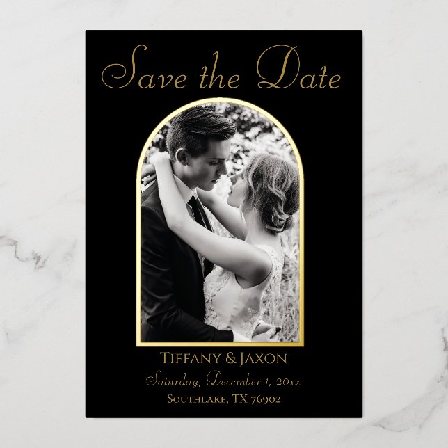 Elegant Photo Arch Save the Date Real (Front)