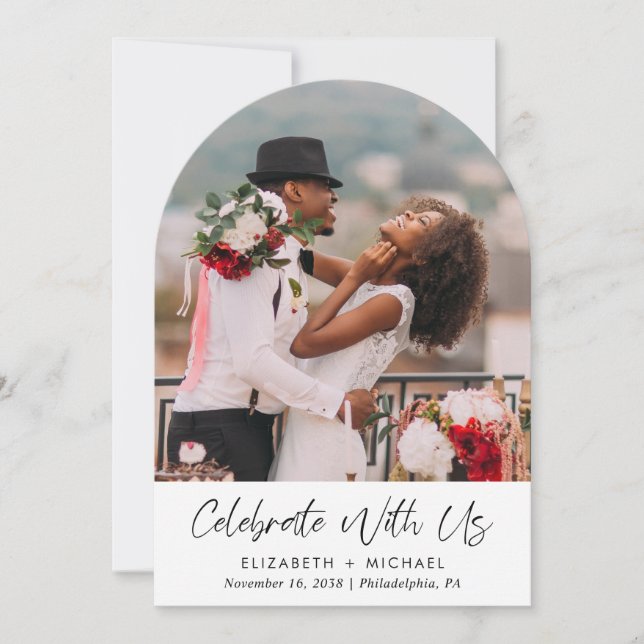 Elegant Photo Arch Wedding Reception Invitation (Front)