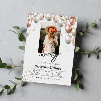 Elegant Photo Birthday Invitation