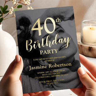 Elegant Photo Birthday Party Invitation