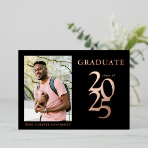 Elegant Photo Black 2025 Graduation Party