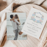 Elegant Photo Blue Monogram Save the Date<br><div class="desc">Elegant Photo Blue Monogram Save the Date</div>