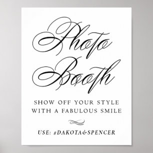 Elegant Photo Booth Smile Black Calligraphy   Chic Poster
