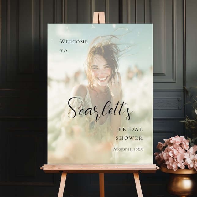 Elegant photo Bridal Shower welcome Poster (Creator Uploaded)