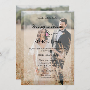 Elegant Photo Bride & Groom Wedding Invitation