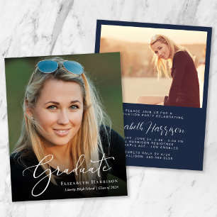Elegant Photo Budget Graduation Party Invitation