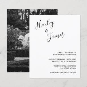 Elegant Photo Budget Wedding Invite