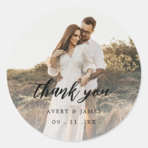 Elegant Photo Calligraphy Favour Thank You Wedding
