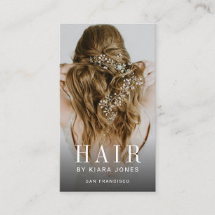 Elegant Photo Cascading Hair Hair Stylist Business Card
