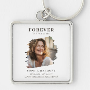 Elegant Photo Celebration of Life Funeral Key Ring