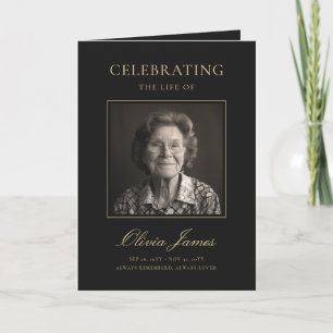 Elegant Photo Celebration of Life Program Card