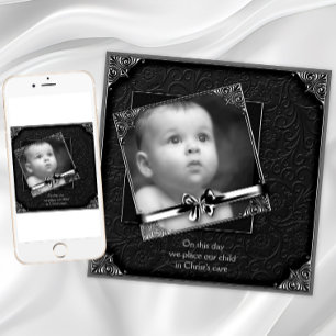 Elegant Photo Christening Invitation