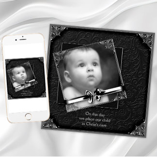 Elegant Photo Christening Invitation