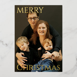 Elegant Photo Christmas Card with Real Foil