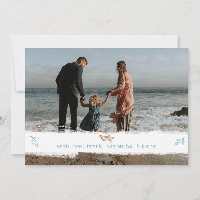 Elegant Photo Christmas Holiday Card (Front)