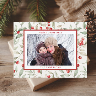 Elegant Photo Christmas Holiday Postcard