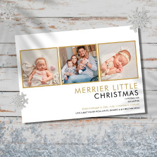 Elegant Photo Collage Christmas Birth Announcement