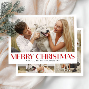 Elegant Photo Collage Christmas Simple  Holiday Card