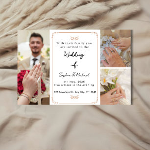 Elegant Photo Collage Modern Wedding Invitation