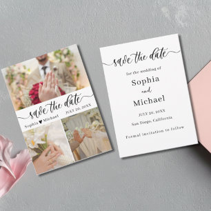 Elegant Photo Collage Save the Date Card