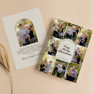 Elegant Photo Collage Script Typography Holiday Card
