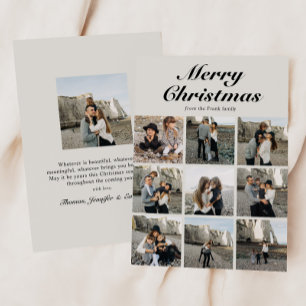 Elegant Photo Collage Script Typography Holiday Card