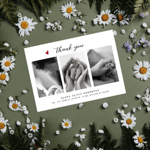 Elegant Photo Collage Thank You Baby Shower Card