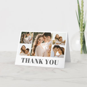 Elegant Photo Collage Wedding Thank You Card