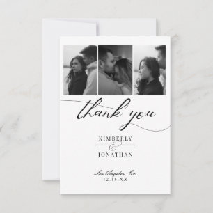 Elegant  Photo Collage Wedding Thank You Card