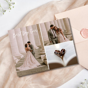 Elegant Photo Collage Wedding Thank You  Postcard
