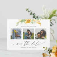 Elegant Photo Collage Yellow Floral Wedding