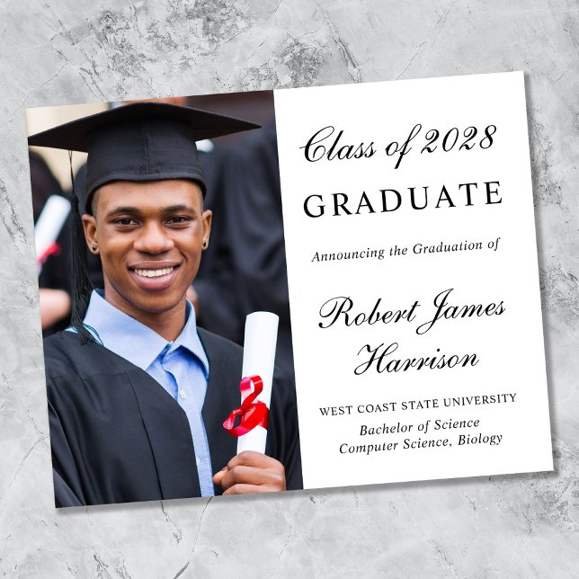 Elegant Photo College Graduation Announcement (Creator Uploaded)
