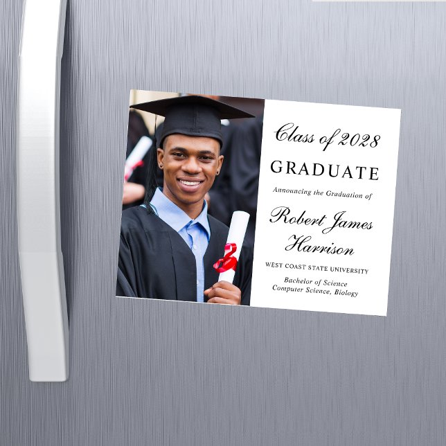 Elegant Photo College Graduation Magnetic Card (Creator Uploaded)
