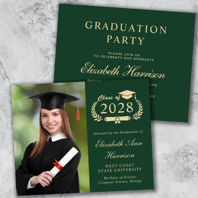 Elegant Photo College Graduation Party Invitation (Creator Uploaded)