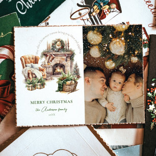 Elegant photo Cosy Christmas Holiday Postcard