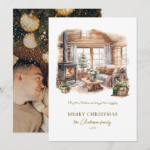 Elegant photo Cosy Home holiday Card