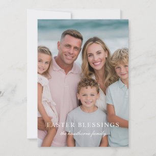 Elegant Photo Easter Blessings Holiday Card