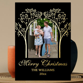 Elegant photo family arch calligraphy black gold