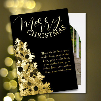Elegant photo family calligraphy tree black gold