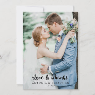 Elegant Photo Flat Wedding Thank You Card