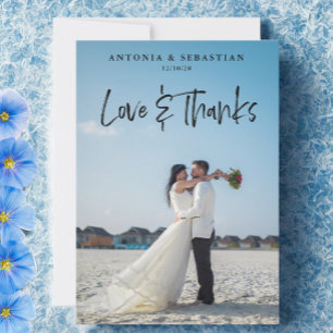 Elegant Photo Flat Wedding Thank You Card