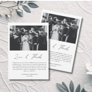 Elegant Photo Flat Wedding Thank You Card