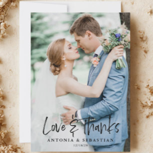 Elegant Photo Flat Wedding Thank You Card
