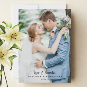 Elegant Photo Flat Wedding Thank You Card