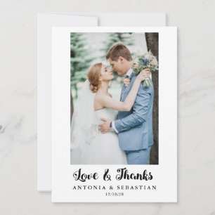 Elegant Photo Flat Wedding Thank You Card