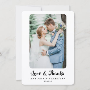 Elegant Photo Flat Wedding Thank You Card