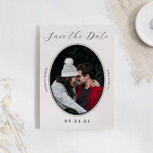 Elegant Photo Frame Flat Save The Date Card