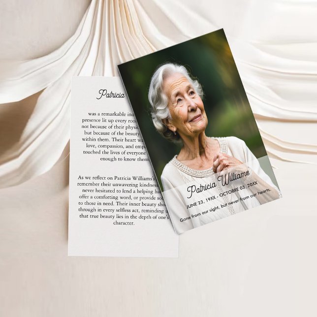 Elegant Photo Funeral Memorial prayer cards (Elegant Photo Funeral Memorial prayer cards)
