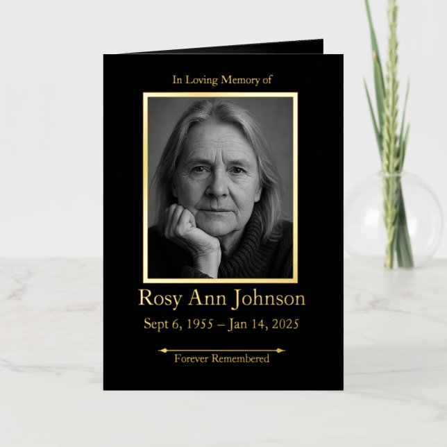 Elegant Photo Funeral Order of Service Program  (Front)