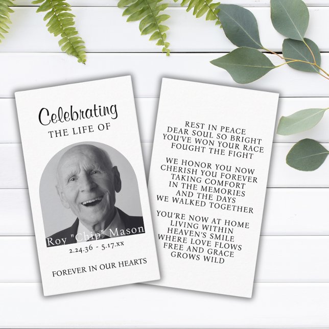 Elegant Photo Funeral Prayer Card (Creator Uploaded)